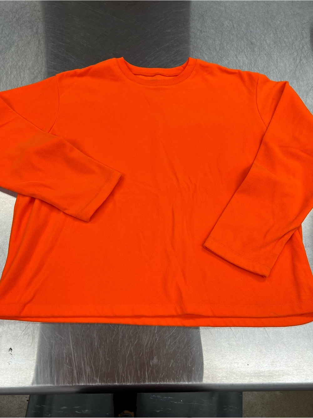 Men's Long Sleeve Crewneck Tee - Bright Orange